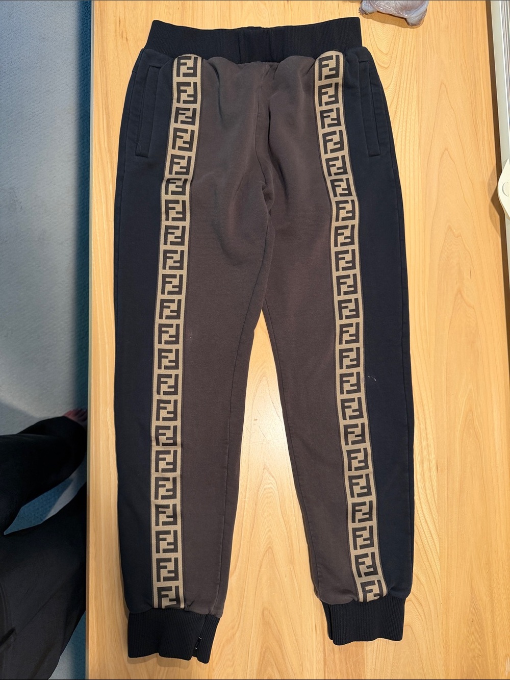 Fendi FF Logo Tape Jogger Sweatpants Black Brown Luxury Athleisure